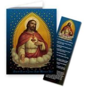  Sacred Heart of Jesus Note Card With Detachable Bookmark 