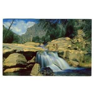  Waterfalls in Sabino Canyon Postcard Arizona 1951 