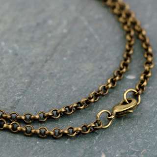 Antique Bronze Rolo Chains Necklace Round Link Blank Necklace 3.8mm 