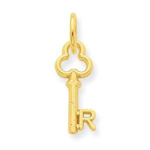  14k Gold R Key Charm Jewelry