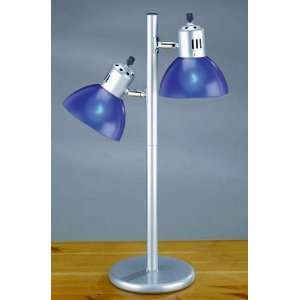  Vivid Collection 2 Lite Blue Shade Table Desk Lamp NEW 