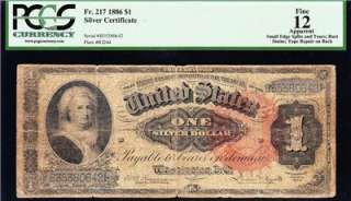 1886 $1 ORNATE BACK MARTHA Silver Certificate PCGS 12/a FREE 