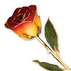 new lacquer dipped gold trim yellow red rose gift one