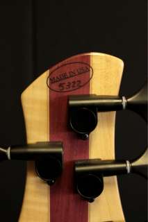 2006 Roscoe 5 String Red Burl SKB Custom 3005 Electric Bass  