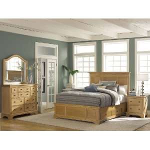  American Drew Ashby Park Panel Bed Natural King Kitchen 