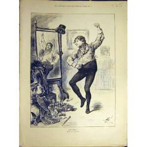  1892 Ideal Barnard Mirror Dance Man Old Print