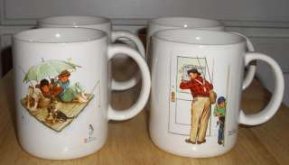1987 NORMAN ROCKWELL FISHING CUPS Museum Collections  