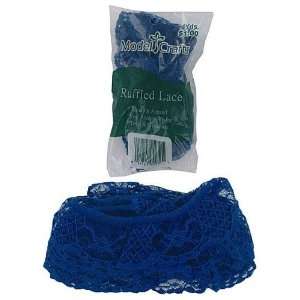  Royal Blue Ruffled Edge Lace in Bag 1.375 Inch X 4 Yard 