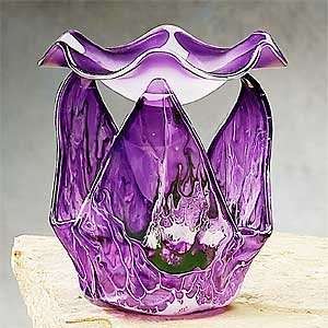   Grain Tulip Purple Design Glass Base Oil Burner: Home Improvement