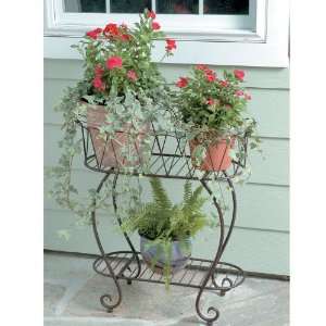  Wrought Iron Medium Oval Wave Planter Stands: Patio, Lawn 