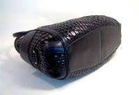 COLE HAAN Black Woven Leather Denney Eve Unit Bag Handbag NWT $425 