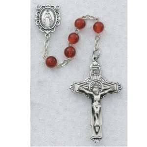 6mm Red Agate Gemstone Rosary Rosaries Deluxe Crucifix & Center St 