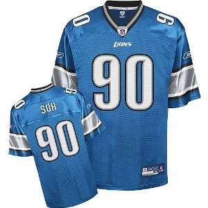 Ndamukong Suh #90 Blue Detroit Lions Reebok NFL Premier All Stitched 