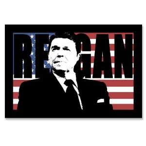  Ronald Reagan USA Flag Rectangle Sticker: Everything Else