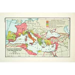  1943 Print Map Roman Dominions Julius Caesar Asian Minor Gaul 