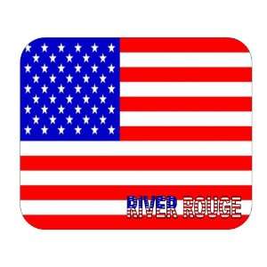  US Flag   River Rouge, Michigan (MI) Mouse Pad Everything 