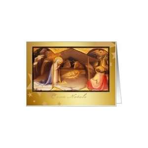 buon natale, merry christmas in Italian, josef and mary, nativity Card