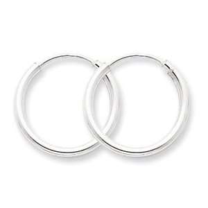  Sterling Silver 2mm Endless Hoop Earrings: Jewelry