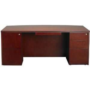  Mayline Office Furniture 72 Double Pedestal Bow Front 
