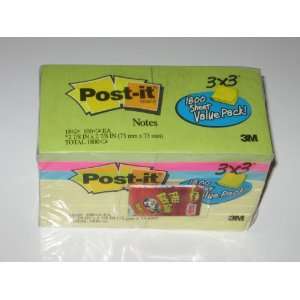  Post It Notes Value Pack 3in X 3in 18 Blocks 100 Sheets 