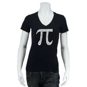   Black PI V Neck Shirt S   Created using the first 100 digits of PI
