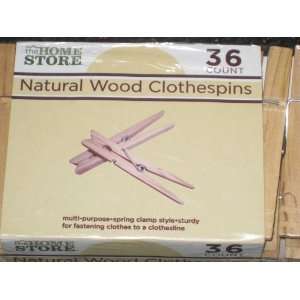  36 Natural Wood Clothespins Clothes Pins