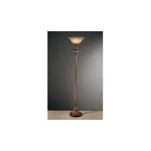   Dimming Glass Torchiere Floor Lamp, 1 Light, 150 Total Watts, Walnut