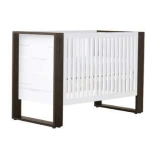   Crib with Square Pattern in Dark Wood Finish with FREE MATTRESS Baby