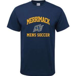  Merrimack Warriors Navy Youth Mens Soccer Arch T Shirt 