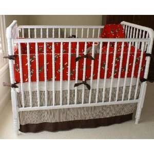  Sock Monkey Crimson Crib Bedding Set: Baby