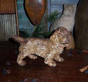   Antique Vtg Hubley Cast iron Cocker Spaniel Dog Doorstop  