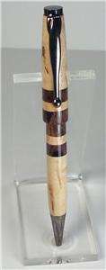 Handmade Wood Pen Spalted Ash & Cocobolo  Gun Metal Cross Refill Very 