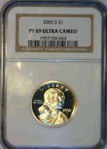 2005 S Proof NGC Graded Sacagawea Dollar Coin ULTRA CAMEO PR 69 