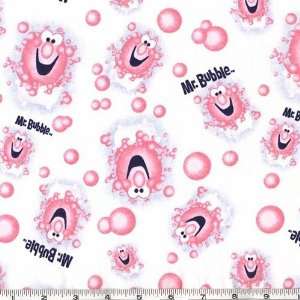  58 Wide Cotton Jerrsey Mr. Bubbles White Fabric By The 