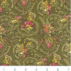   Floral Garden Green Fabric By The Yard Arts, Crafts & Sewing