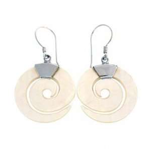 Sterling Silver & Mother of Pearl Earrings: Jewelry
