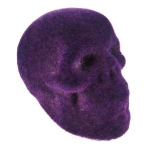    Fuzzy Purple Velvet Skull Coin Bank Piggy Money