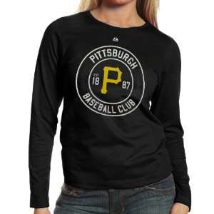  Pittsburgh Pirates Womens Black Pro Sports Long Sleeve T 