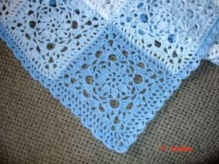 New! Hand Crocheted BABY AFGHAN   BLOCK PATTERN blanket   you choose 
