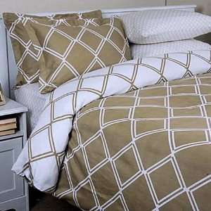  Modern Contemporary Lattice Tan Bedding Duvet Cover Set 
