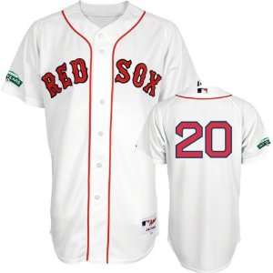 Kevin Youkilis Jersey: Adult Majestic Home White Authentic Boston Red 