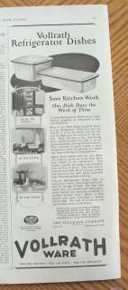 1924 Vollrath Ware Enamel Refrigerator Dishes Print Ad  
