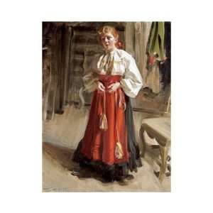  Anders Leonard Zorn   Girl In Orsa Costume Giclee