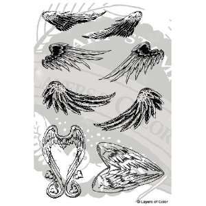  Beloved Wings Clear Designer Art Stamp Set 8 pieces for Mixed Media 