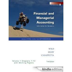 Financial and Managerial Accounting Vol. 1 (Ch. 1 13) softcover with 