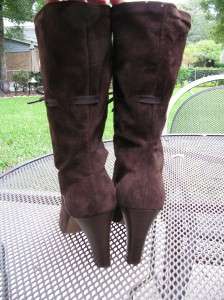 BROWN SUEDE VINTAGE 70s HUSH PUPPIES SLOUCH BOOTS 7.5M  