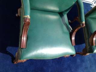 Fantastic Pair Hancock and Moore Claw Foot Leather Arm Chairs w 