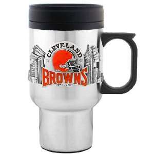   Browns Stainless Steel & Pewter Travel Mug: Sports & Outdoors