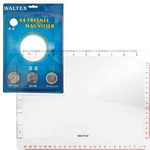  WaltexR 2X & 4X Magnifier with Ruler 270 x 200mm A4 