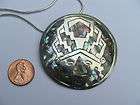 VTG Mayan GOD Abalone MASSIVE RARE necklace pendant/pin 2 1/4 